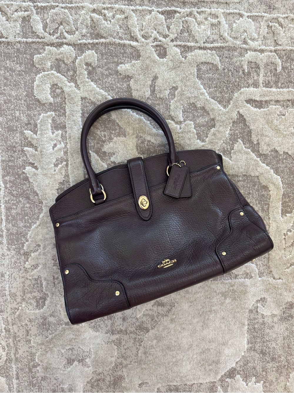 Coach 37575 Mercer Soft Grain Leather Satchel 30 Bag Purse Oxblood